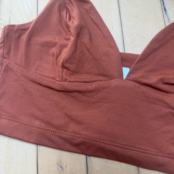 KOOKAI Australia Brown Orange Bralette Crop Top Knit Size 1 (Small) - Picture 3 of 7